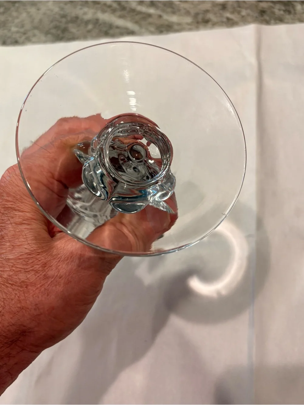 Vintage Duncan & Miller Clear Glass Leaf Candlestick Holder 6